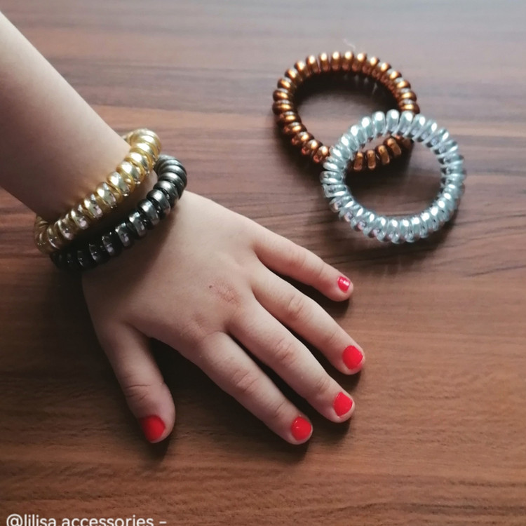 کش مو سیم تلفنی (کش دستبندی) پک 4تایی