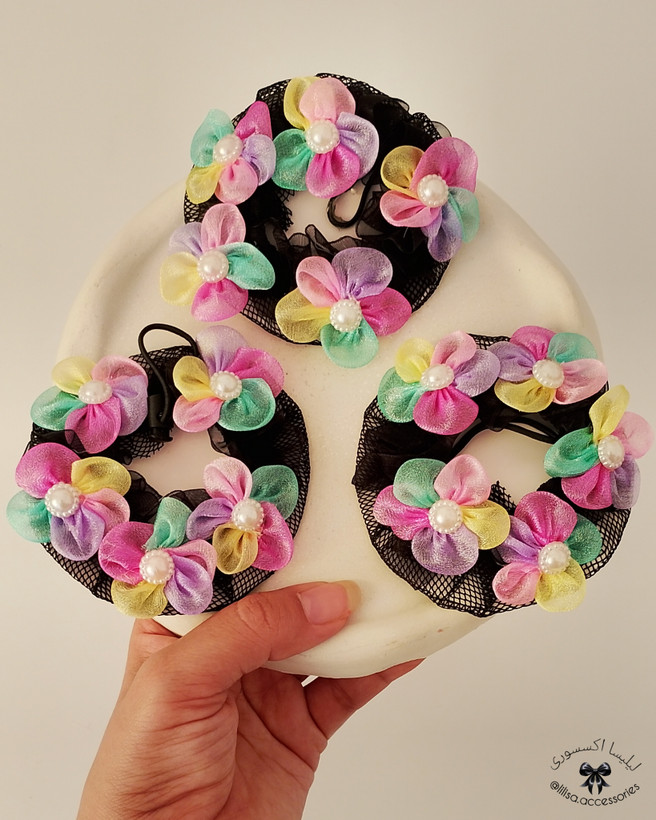 تور مو بچگانه مدل گل حریر(ابزار گوجه ای مو)