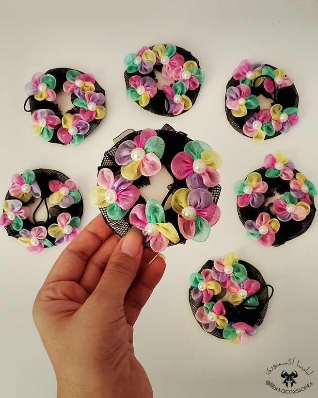 تور مو بچگانه مدل گل حریر(ابزار گوجه ای مو)