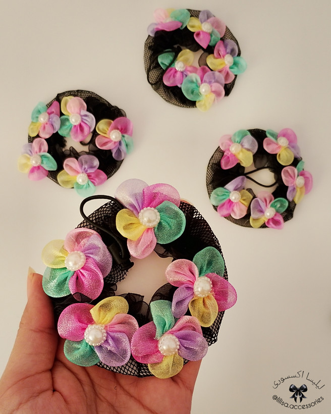 تور مو بچگانه مدل گل حریر(ابزار گوجه ای مو)