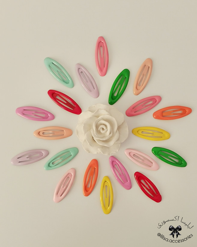 گیره مو تق تقی رنگی مدل بیضی(بچگانه و بزرگسال)